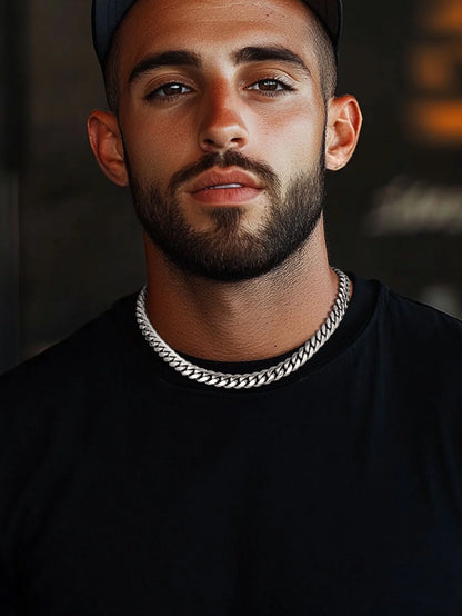 Men'S Stainless Steel Cuban Link Chain Necklace 10MM 18Inch Hip Hop Jewelry