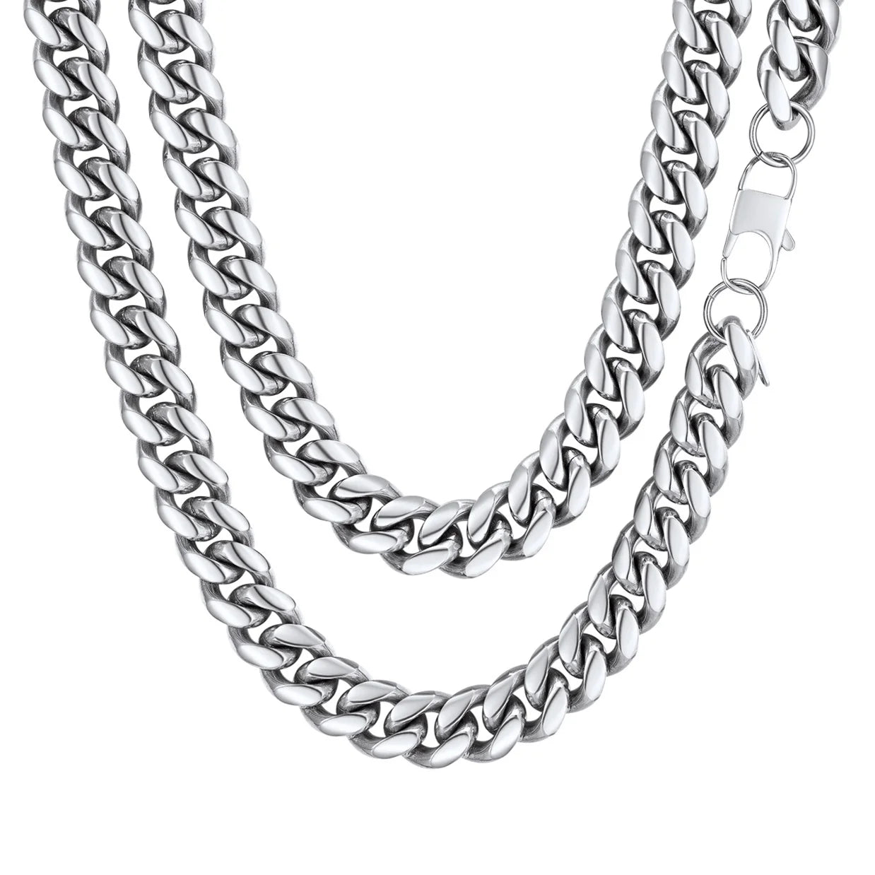 Men'S Stainless Steel Cuban Link Chain Necklace 10MM 18Inch Hip Hop Jewelry