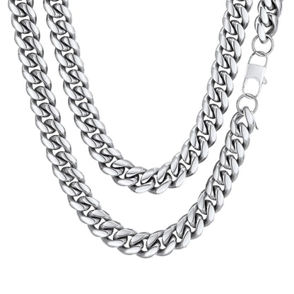 Men'S Stainless Steel Cuban Link Chain Necklace 10MM 18Inch Hip Hop Jewelry