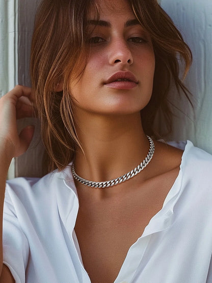 Men'S Stainless Steel Cuban Link Chain Necklace 10MM 18Inch Hip Hop Jewelry